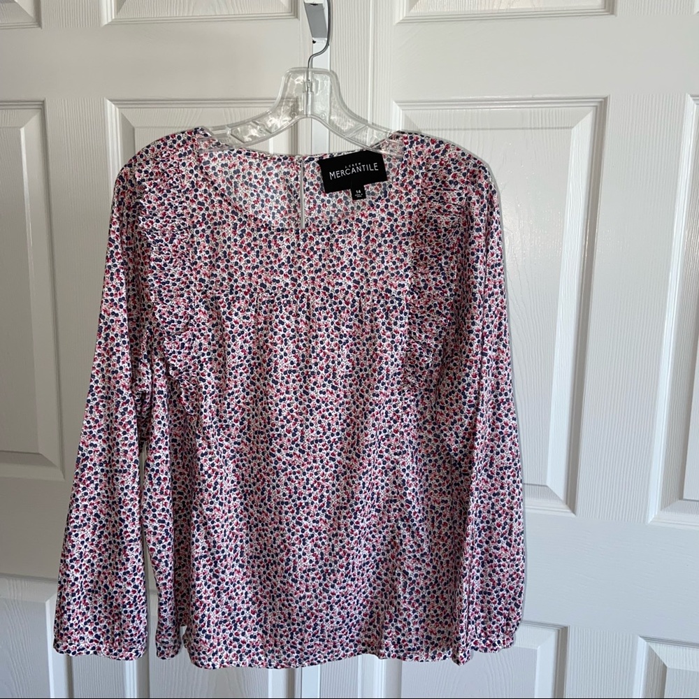 J Crew Mini Floral Print Ruffle Top Cottagecore - Picture 6 of 13